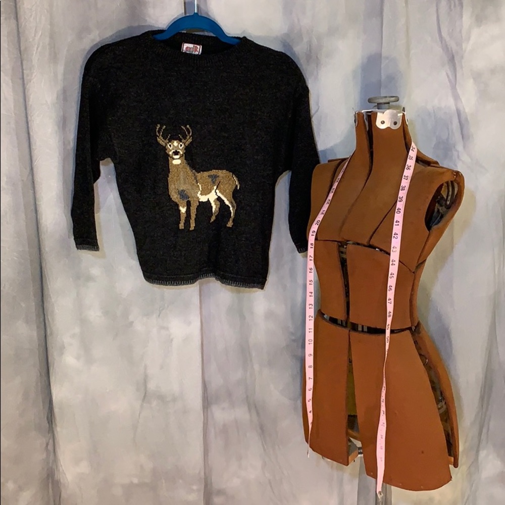 Plaid Moose Deer Sweater